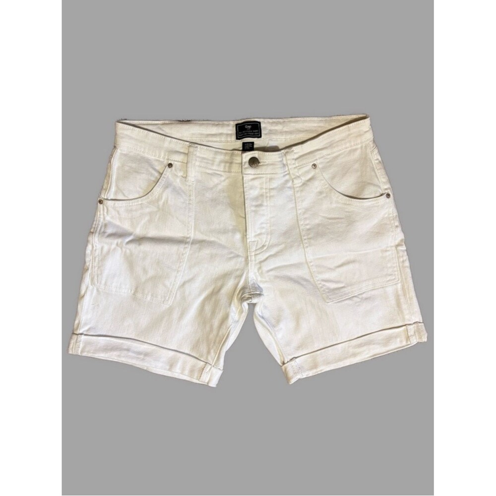 GAP Women’s White Denim Sexy Boyfriend Utility Shorts Size 8 (29 Waist)